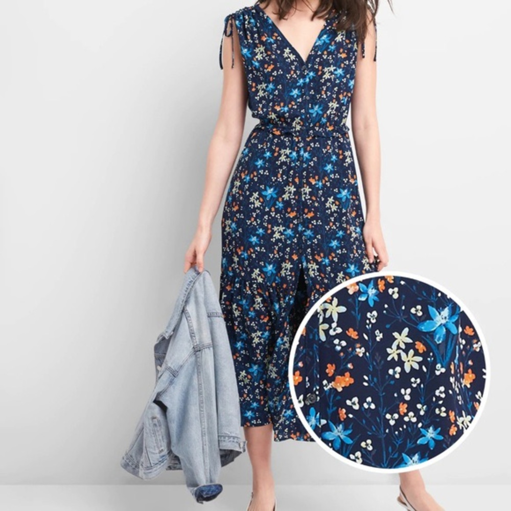 Gap Floral Tiered Midi Maxi Dress